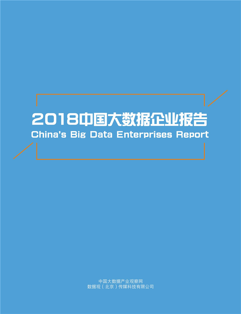 《2018中國大數據企業(yè)報告》出爐 一覽行業(yè)群像